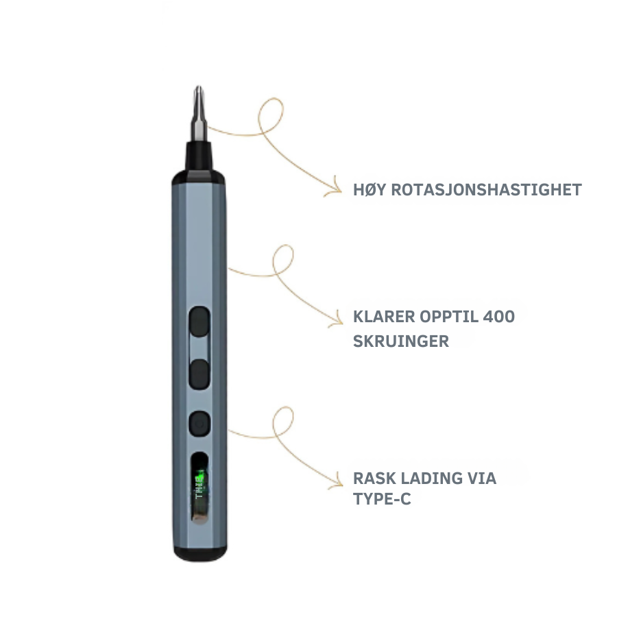 FixPro™ – Elektrisk Skrutrekker 68-i-1